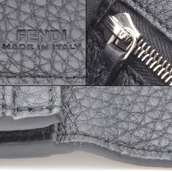 Fendi Folding Long Black Wallet Bifold Leather - Picture 5 of 6